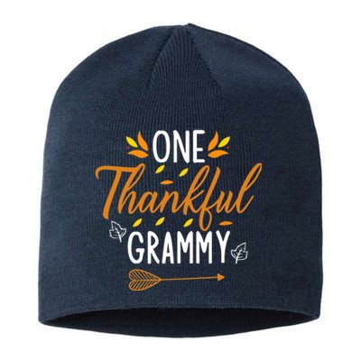 Cute One Thankful Grammy Turkey Thanksgiving Family Sustainable Beanie