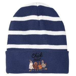 Chick Or Treat Striped Beanie with Solid Band