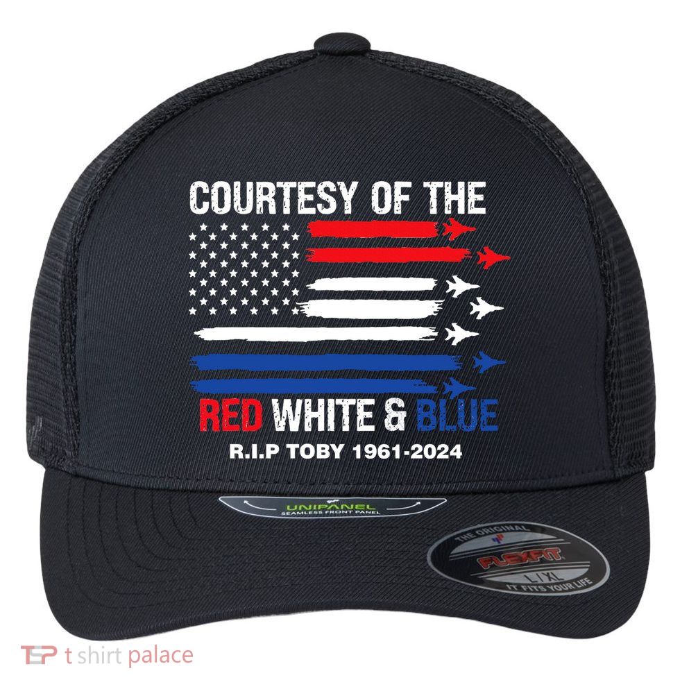 Courtesy Of The Red White And Blue Rip Toby Flexfit Unipanel Trucker Cap