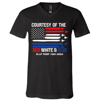 Courtesy Of The Red White And Blue Rip Toby V-Neck T-Shirt