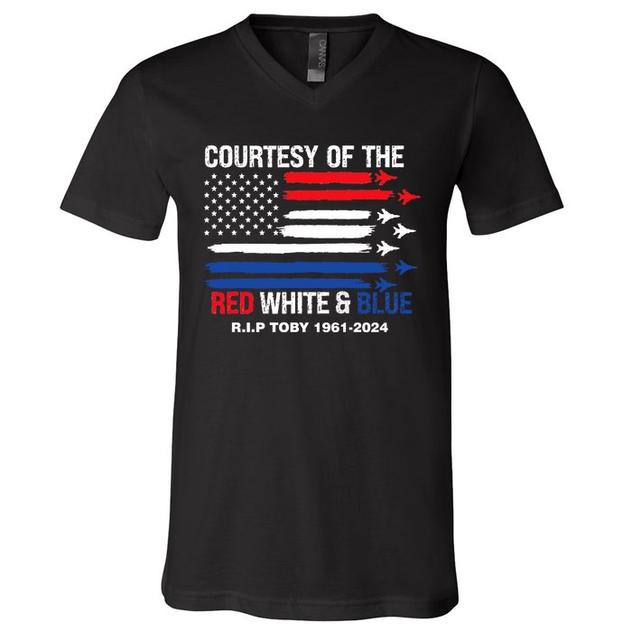 Courtesy Of The Red White And Blue Rip Toby V-Neck T-Shirt