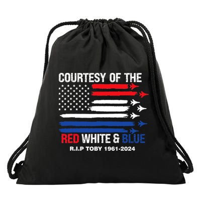 Courtesy Of The Red White And Blue Rip Toby Drawstring Bag