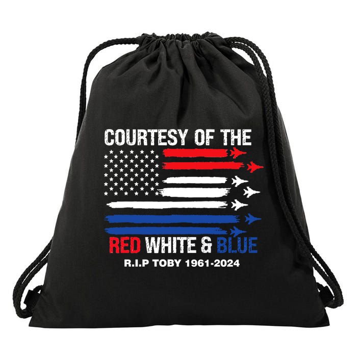 Courtesy Of The Red White And Blue Rip Toby Drawstring Bag