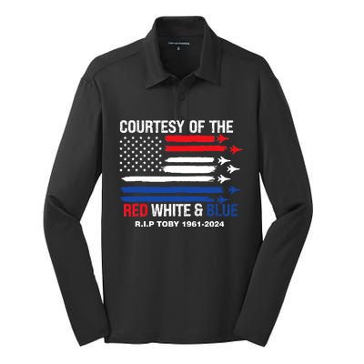 Courtesy Of The Red White And Blue Rip Toby Silk Touch Performance Long Sleeve Polo