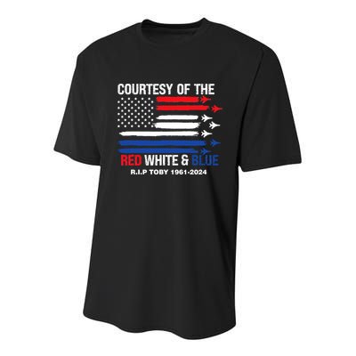 Courtesy Of The Red White And Blue Rip Toby Youth Performance Sprint T-Shirt