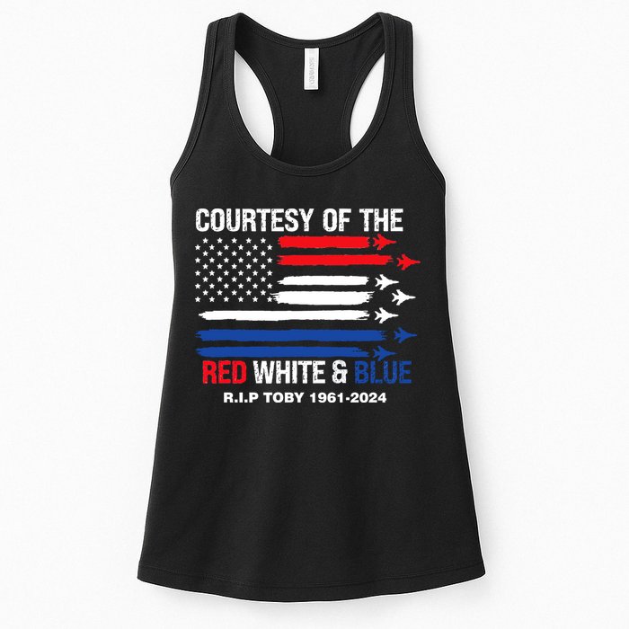 Courtesy Of The Red White And Blue Rip Toby Womens Tank Top