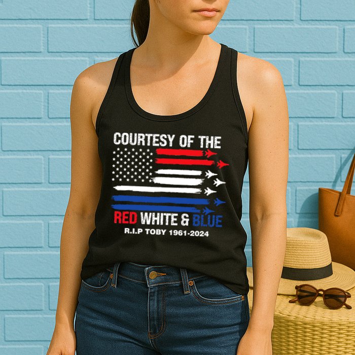 Courtesy Of The Red White And Blue Rip Toby Womens Tank Top