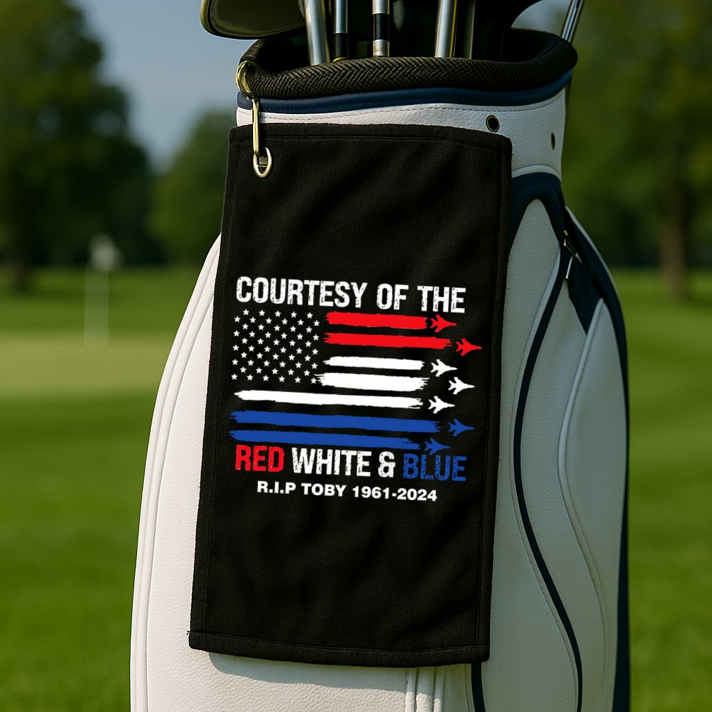 Courtesy Of The Red White And Blue Rip Toby Golf Towel