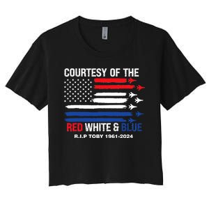 Courtesy Of The Red White And Blue Rip Toby Women's Crop Top Tee