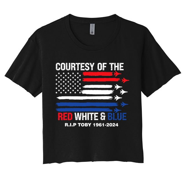 Courtesy Of The Red White And Blue Rip Toby Crop Top