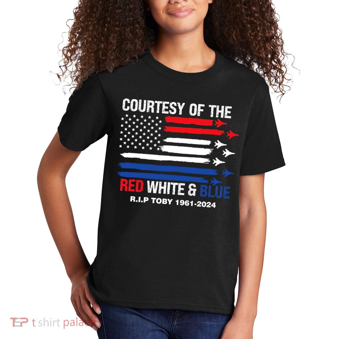 Courtesy Of The Red White And Blue Rip Toby Kids T-Shirt