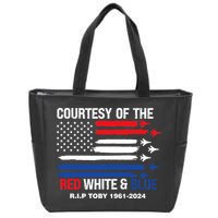 Courtesy Of The Red White And Blue Rip Toby Zip Tote Bag