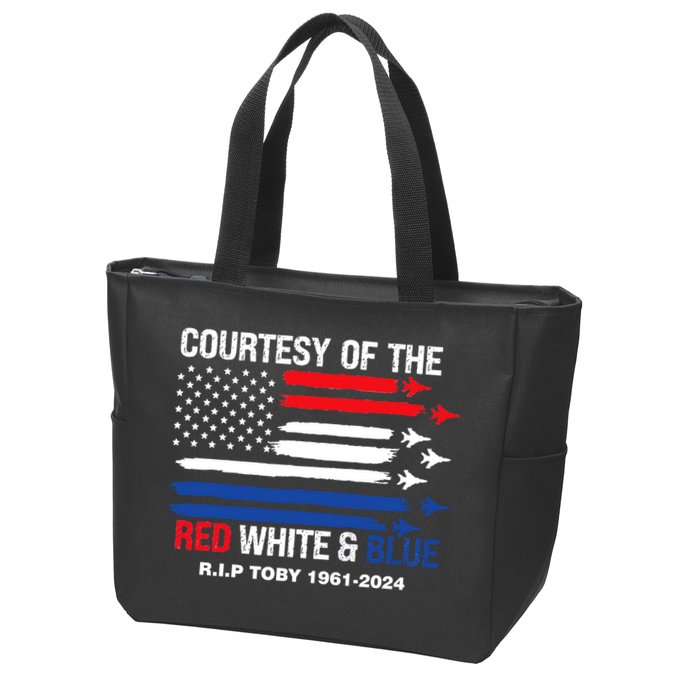 Courtesy Of The Red White And Blue Rip Toby Zip Tote Bag