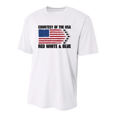 Courtesy Of The Usa Red White And Blue Youth Performance Sprint T-Shirt