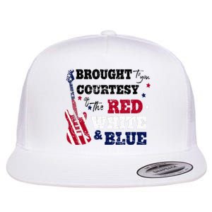 Courtesy Of The Red White And Blue Western Country Music Flat Bill Trucker Hat