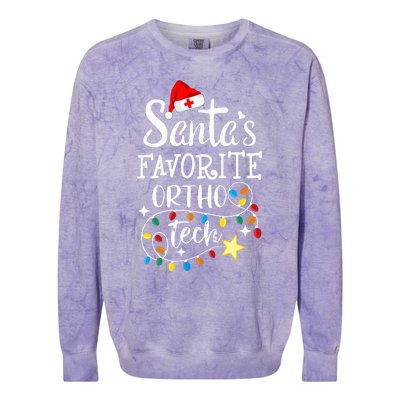 Christmas Orthopedic Technician Santa's Favorite Ortho Tech  Colorblast Crewneck Sweatshirt