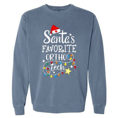 Christmas Orthopedic Technician Santa's Favorite Ortho Tech  Garment-Dyed Sweatshirt