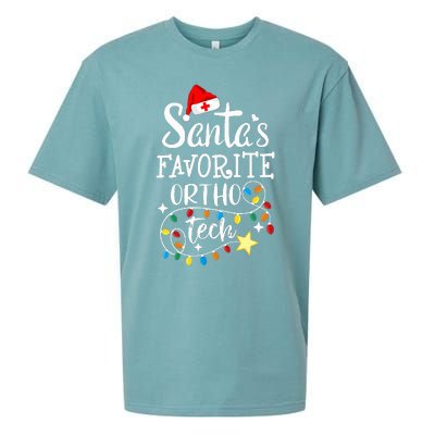 Christmas Orthopedic Technician Santa's Favorite Ortho Tech  Sueded Cloud Jersey T-Shirt