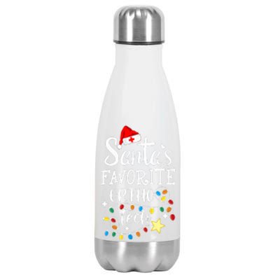 Christmas Orthopedic Technician Santa's Favorite Ortho Tech  Stainless Steel Insulated Water Bottle