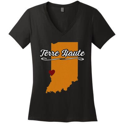 City Of Terre Haute Indiana Novelty Merch Gift Women's V-Neck T-Shirt