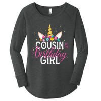 Cousin Of The Birthday Girl Father Gift Unicorn Birthday Women's Perfect Tri Tunic Long Sleeve Shirt