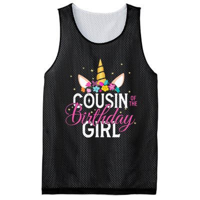 Cousin Of The Birthday Girl Father Gift Unicorn Birthday Mesh Reversible Basketball Jersey Tank