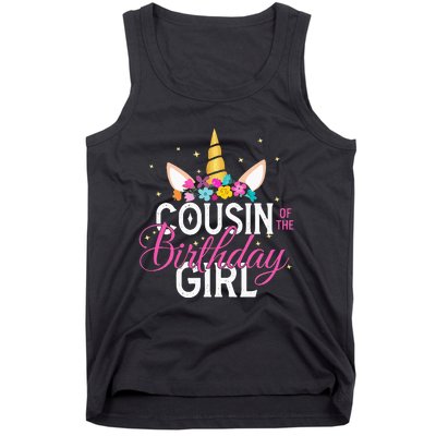 Cousin Of The Birthday Girl Father Gift Unicorn Birthday Tank Top