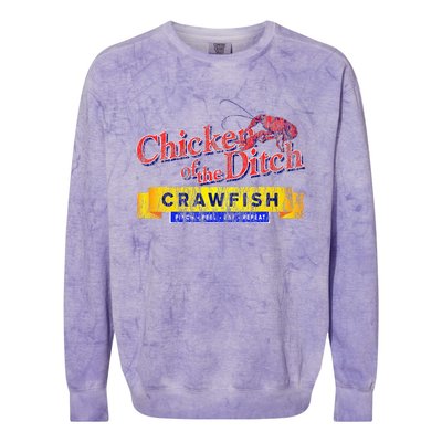 Chicken Of The Ditch Crawfishcrawfish Boil Colorblast Crewneck Sweatshirt