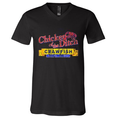 Chicken Of The Ditch Crawfishcrawfish Boil V-Neck T-Shirt