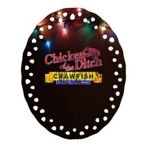 Chicken Of The Ditch Crawfishcrawfish Boil Ceramic Oval Ornament