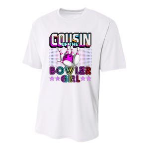 Cousin Of The Bowler Girl Matching Family Bowling Birthday Youth Performance Sprint T-Shirt