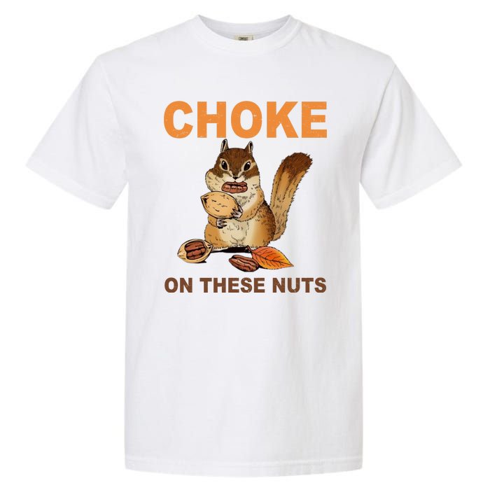 Choke On These Nuts Funny Sarcastic Humor Chipmunk Garment-Dyed Heavyweight T-Shirt