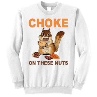 Choke On These Nuts Funny Sarcastic Humor Chipmunk Sweatshirt