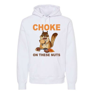 Choke On These Nuts Funny Sarcastic Humor Chipmunk Premium Hoodie