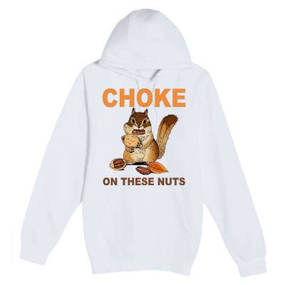 Choke On These Nuts Funny Sarcastic Humor Chipmunk Premium Pullover Hoodie