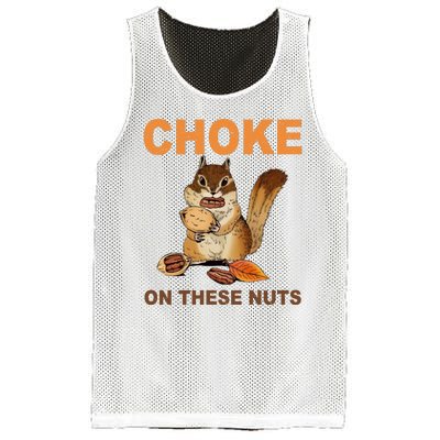 Choke On These Nuts Funny Sarcastic Humor Chipmunk Mesh Reversible Basketball Jersey Tank