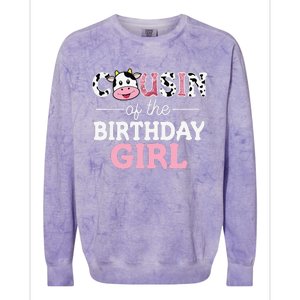 Cousin of The Birthday Cow Family Cow Farm Matching Colorblast Crewneck Sweatshirt