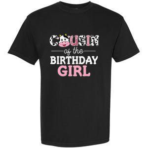 Cousin of The Birthday Cow Family Cow Farm Matching Garment-Dyed Heavyweight T-Shirt