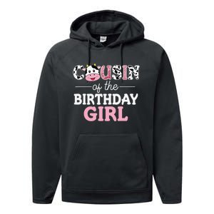 Cousin of The Birthday Cow Family Cow Farm Matching Performance Fleece Hoodie