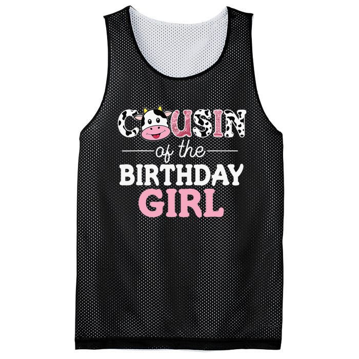 Cousin of The Birthday Cow Family Cow Farm Matching Mesh Reversible Basketball Jersey Tank