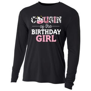 Cousin of The Birthday Cow Family Cow Farm Matching Cooling Performance Long Sleeve Crew