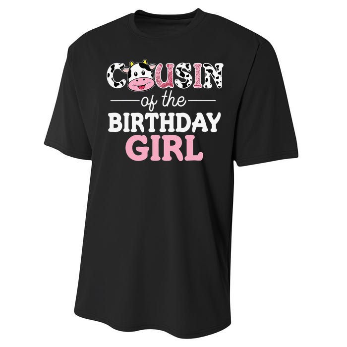 Cousin of The Birthday Cow Family Cow Farm Matching Performance Sprint T-Shirt