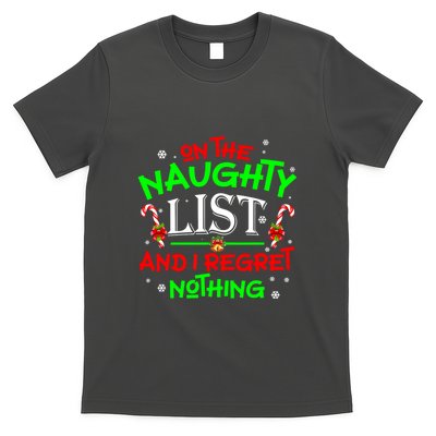 Christmas On The Naughty List And I Regret Nothing Funny Xmas Gift T-Shirt
