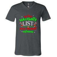 Christmas On The Naughty List And I Regret Nothing Funny Xmas Gift V-Neck T-Shirt