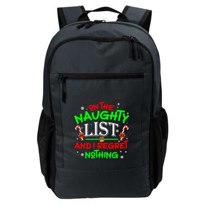 Christmas On The Naughty List And I Regret Nothing Funny Xmas Gift Backpack