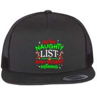 Christmas On The Naughty List And I Regret Nothing Funny Xmas Gift Flat Bill Trucker Hat