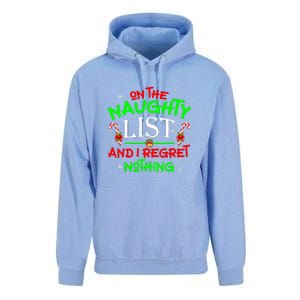 Christmas On The Naughty List And I Regret Nothing Funny Xmas Gift Unisex Surf Hoodie