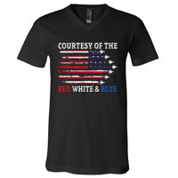 Courtesy Of The Red White And Blue V-Neck T-Shirt