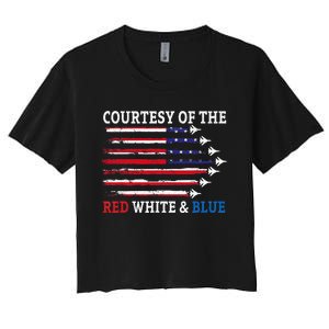 Courtesy Of The Red White And Blue Women's Crop Top Tee