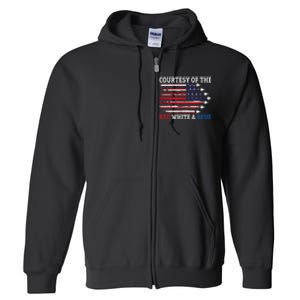 Courtesy Of The Red White And Blue Full Zip Hoodie